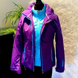 3 in 1 Spyder in one ski/snow/winterJacket size 6